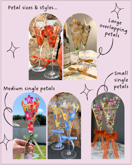 Hand-painted Champagne Flute 🥂 (flute included in price)