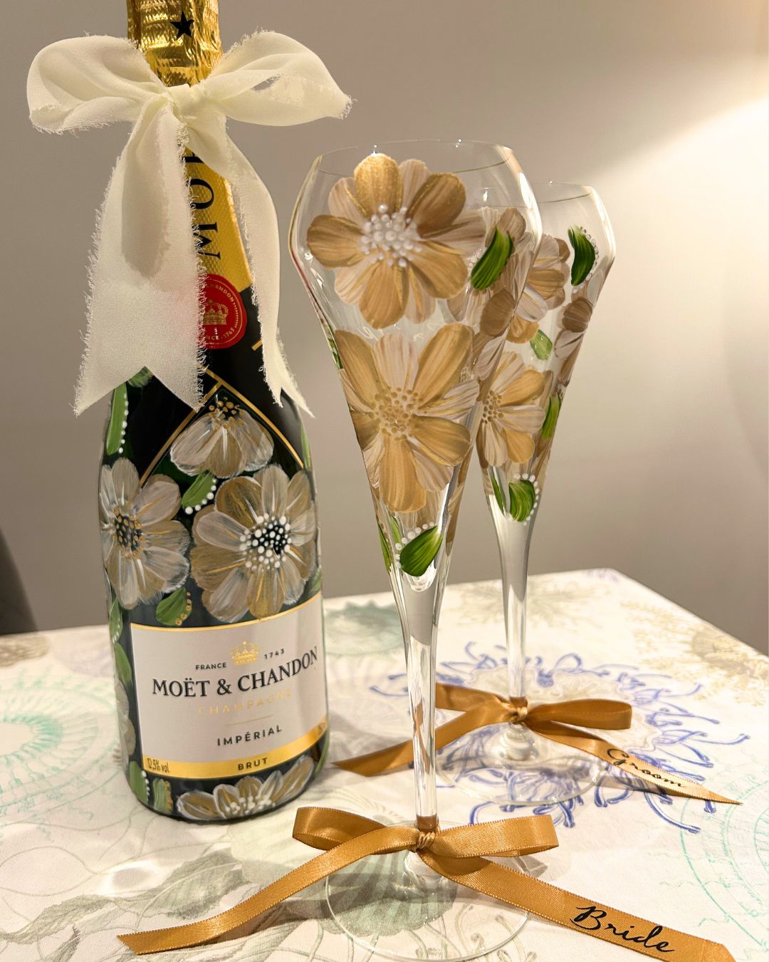 Hand-painted Champagne Flute 🥂 (flute included in price)