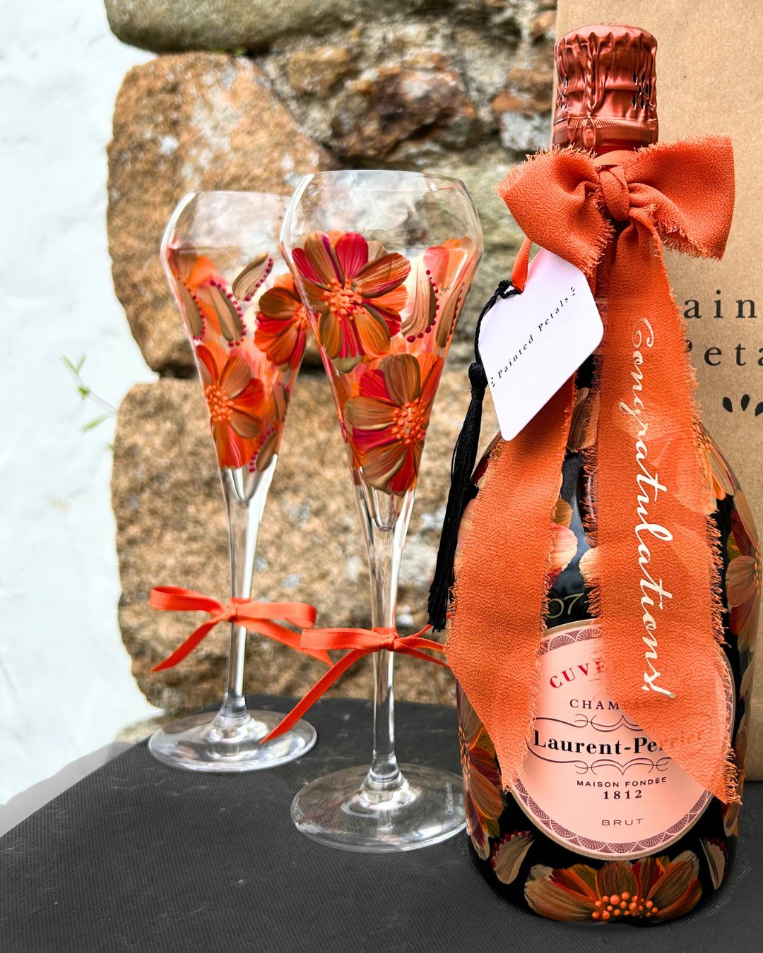 Hand-painted Champagne Flute 🥂 (flute included in price)