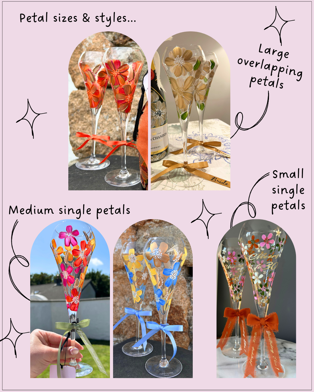 Hand-painted Champagne Flute 🥂 (flute included in price)