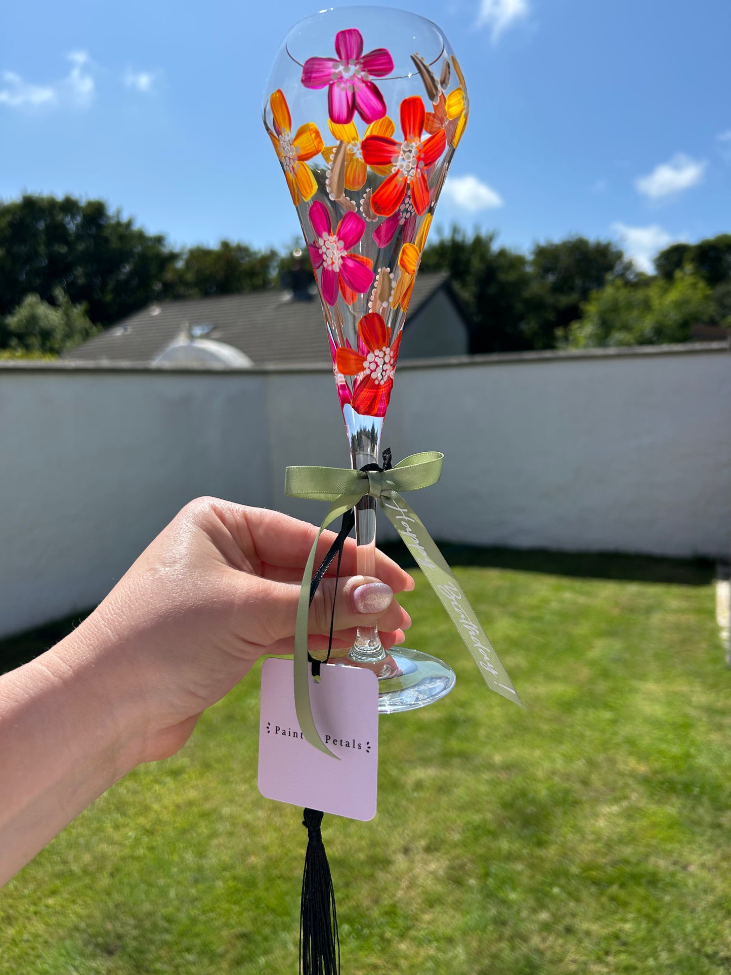 Hand-painted Champagne Flute 🥂 (flute included in price)