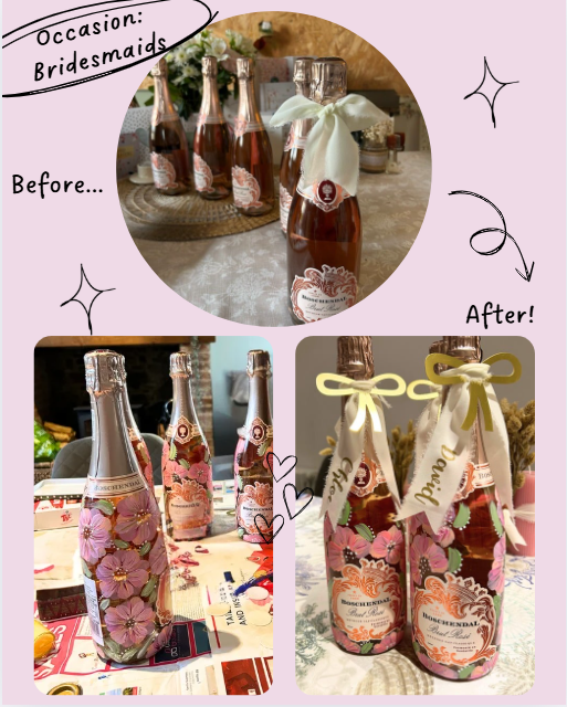 Hand-painted Glass Bottles 🍾